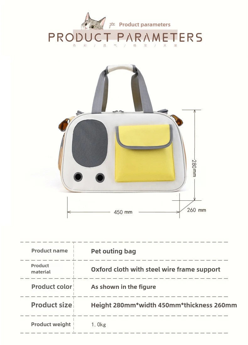 Portable Pet Carrier Bag for Cats & Small Dogs – Lightweight Travel Carrier for Outdoor Adventures