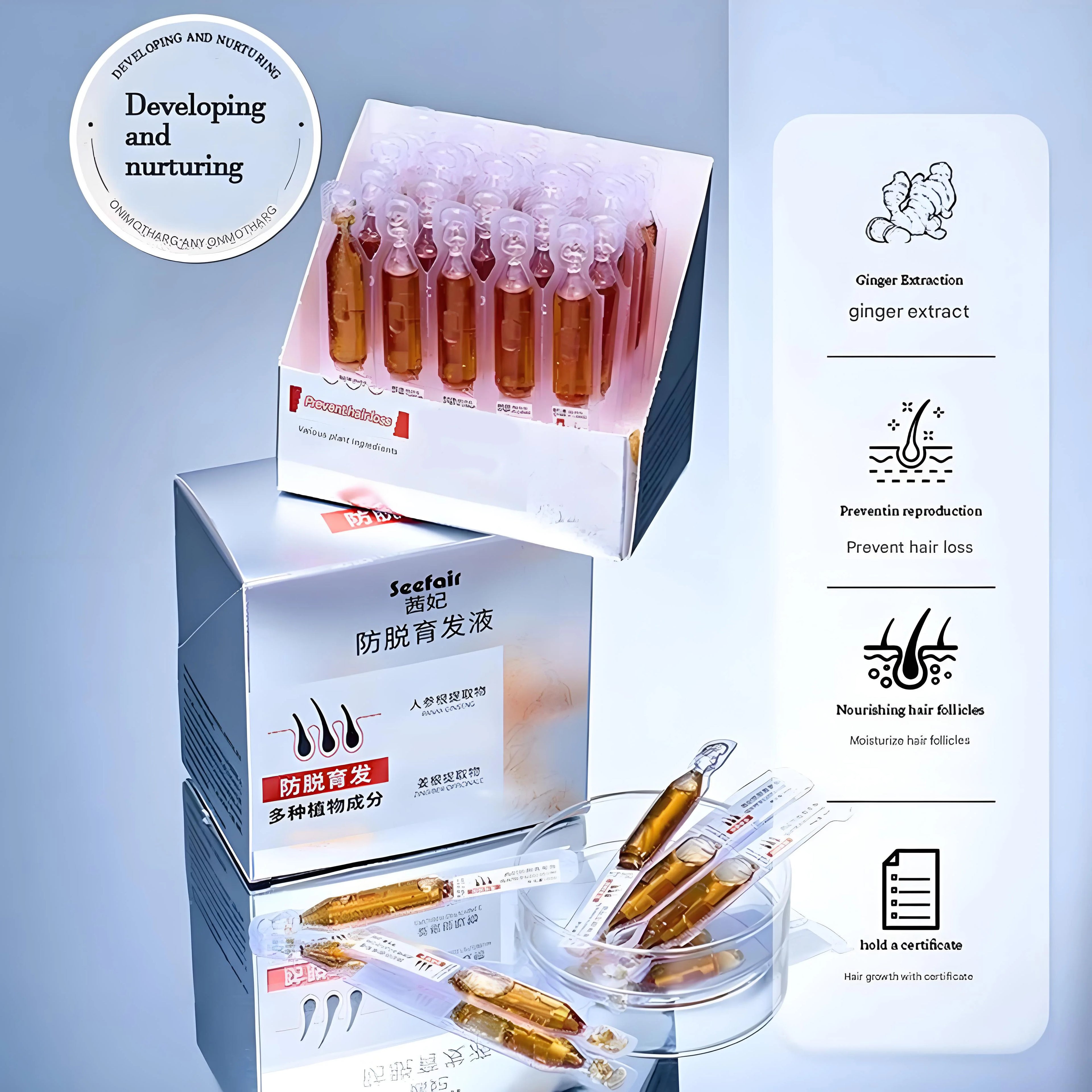 Hair Growth Serum - Anti-Hair Loss Solution for Seborrheic Alopecia and Hereditary Hair Loss with Nourishing Essential Oils - PULSE MART