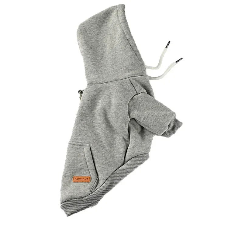 Warm Fleece Outdoor Dog Hoodie - Cozy Sweatshirt Vest for Bulldogs & Huskies