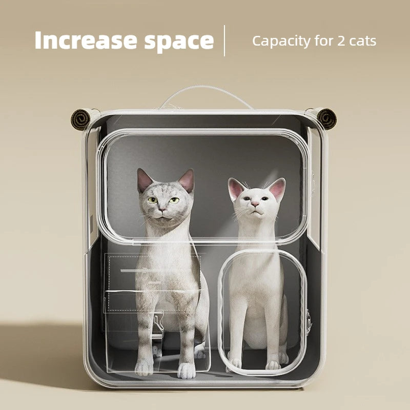 Rolling Cat Carrier with Wheels – Pet Travel Carrier for Large Cats & Small Dogs Up to 10kg