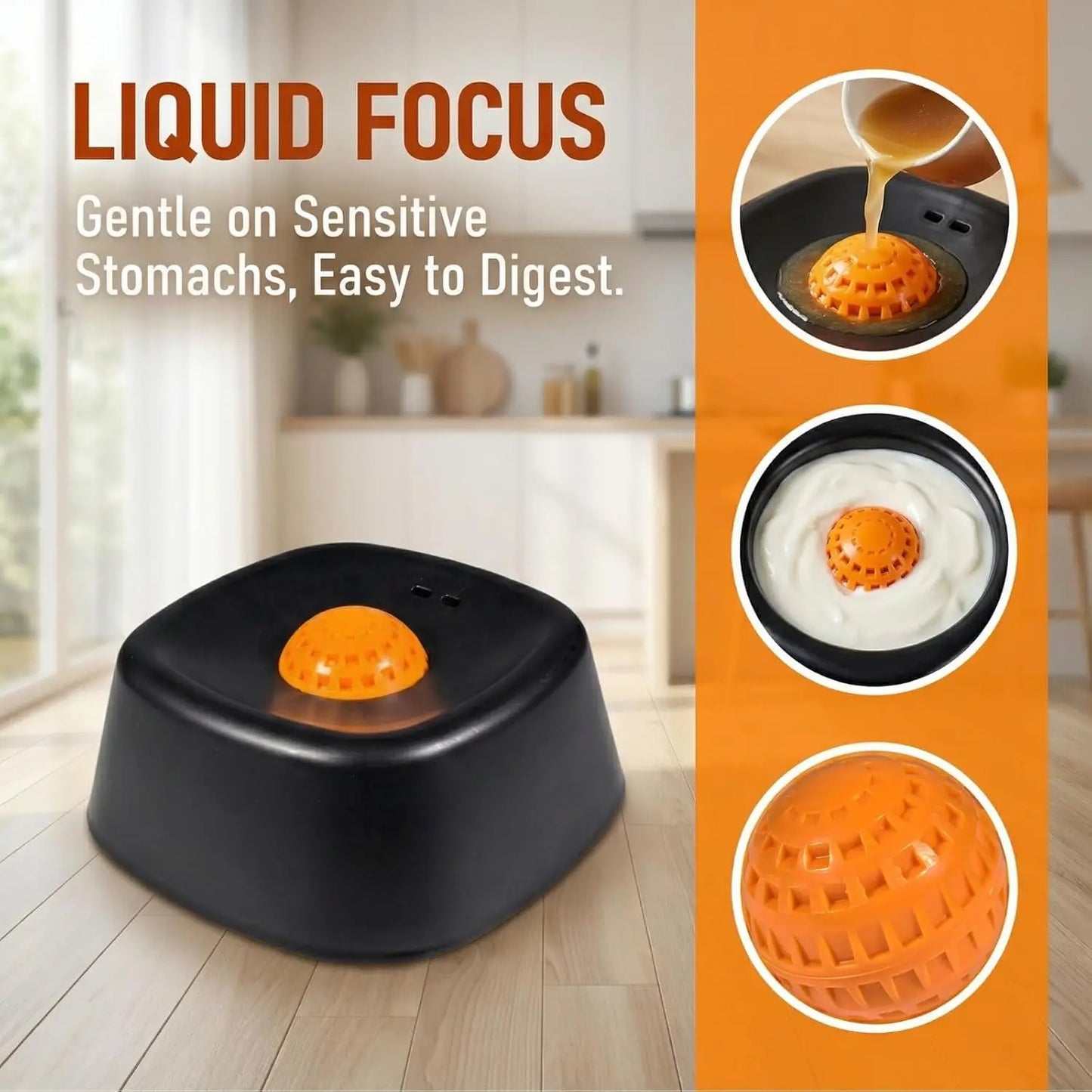 Rolling Ball Liquid Slow Feeder Dog Bowl - Interactive Anti-Slip Lick Toy