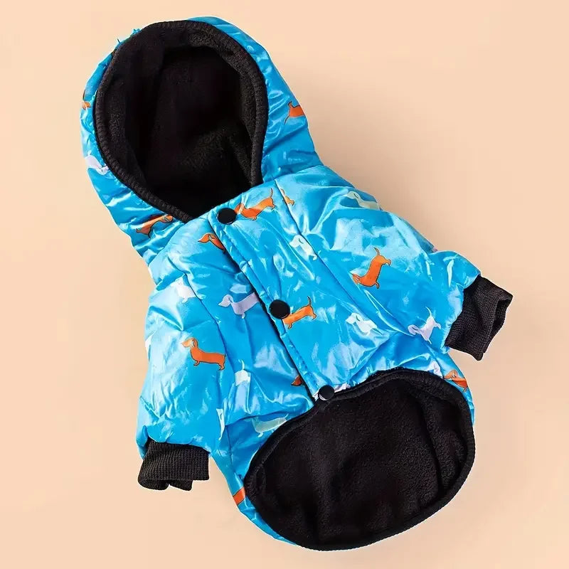 Hooded Cat Jacket – Thick Cotton-Padded Winter Coat for Cats & Small Dogs