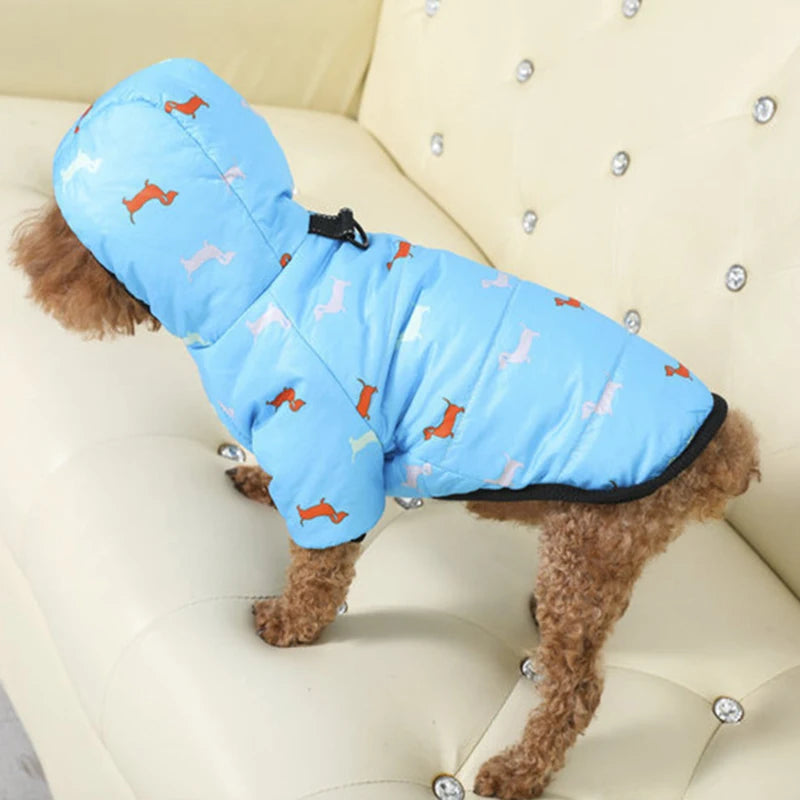Hooded Cat Jacket – Thick Cotton-Padded Winter Coat for Cats & Small Dogs