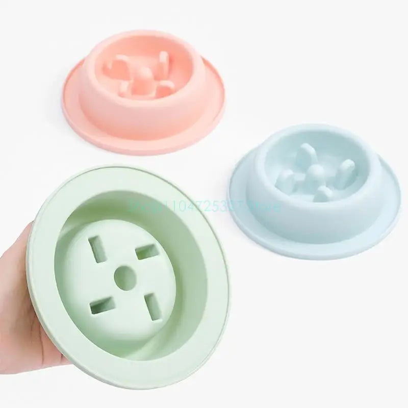 Bloat-Stop Slow Feeder Dog Bowl - Non-Slip Fun Round Eating Dish