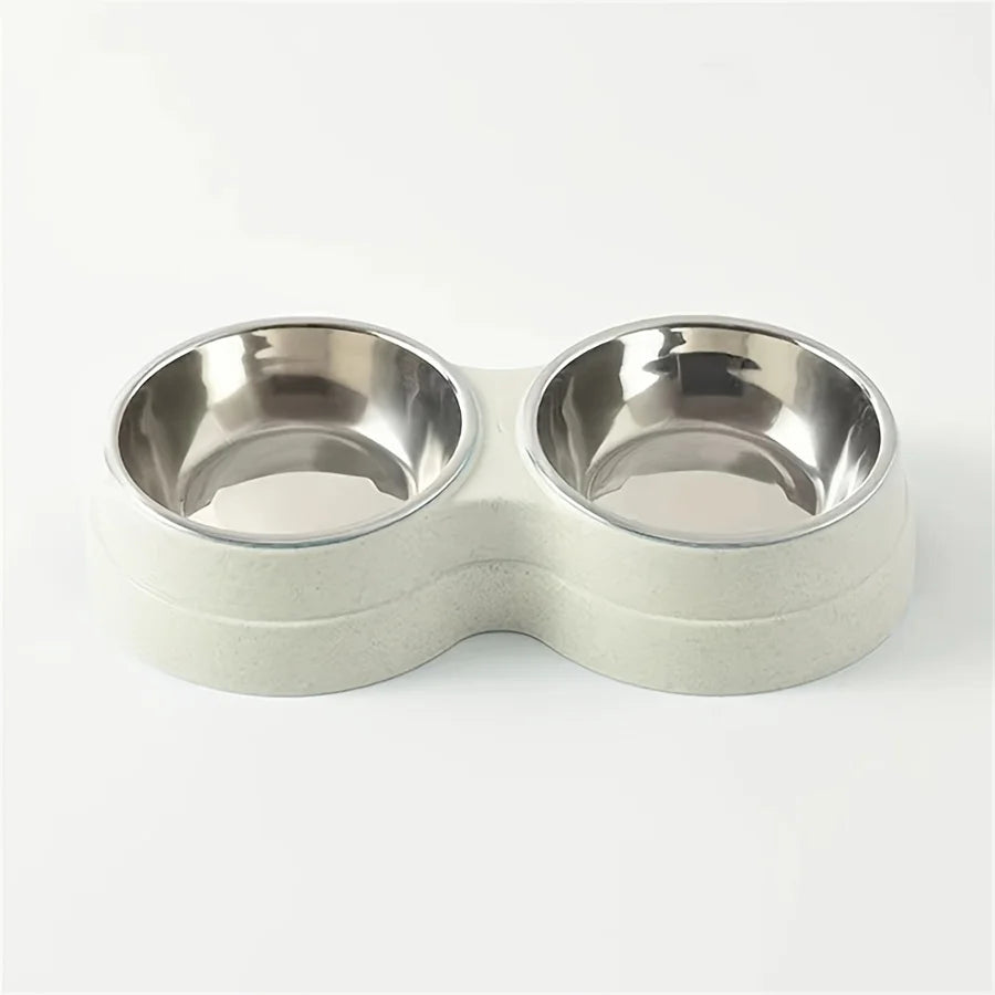 Stainless Steel Double Pet Bowls - Non-Skid Dual Food & Water Station