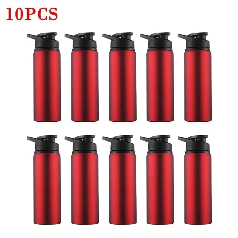 1-15PCS Portable Stainless Steel Bicycle Water Bottle Straight Drinking Outdoors Sports Travel Kettle Metal Water Bottle - PULSE MART