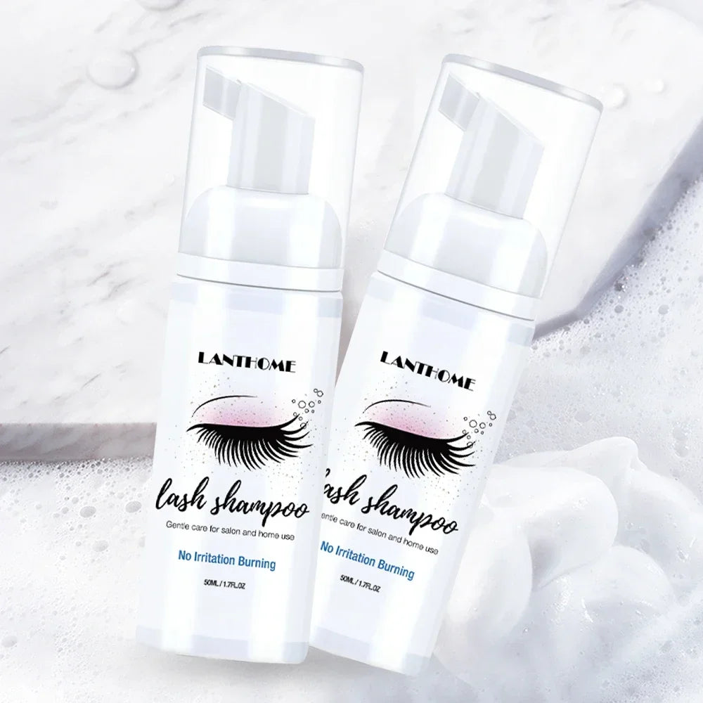 Lanthome Eyelash Extension Shampoo - 50ml Foam Cleanser Eyelid Deep Cleaning, Makeup Removal - PULSE MART