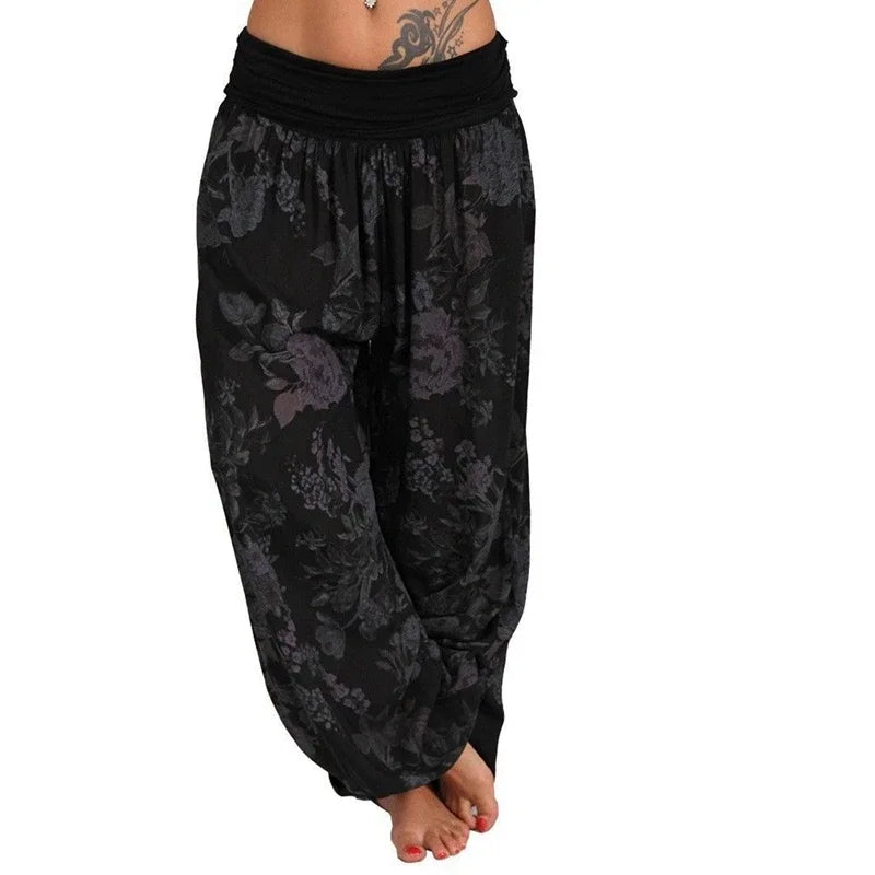 Ladies Fashion Print Wide Leg Pants Comfort Loose Pants Casual Pants Harlan Pants