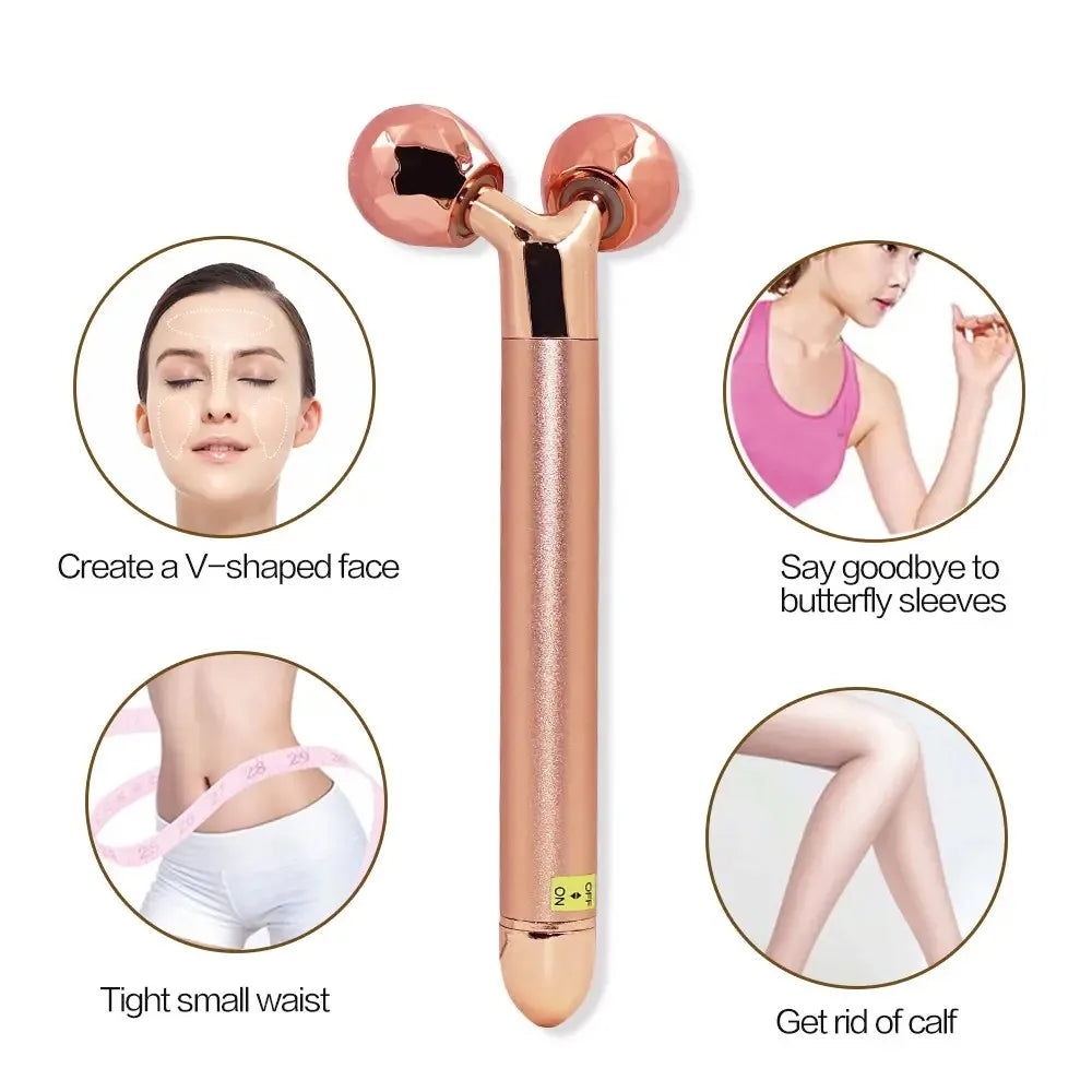 Electric Roller Beauty Bar – Vibrating Facial Massager for Face Lifting, Anti-Wrinkle &amp; Skin Tightening Tool - PULSE MART