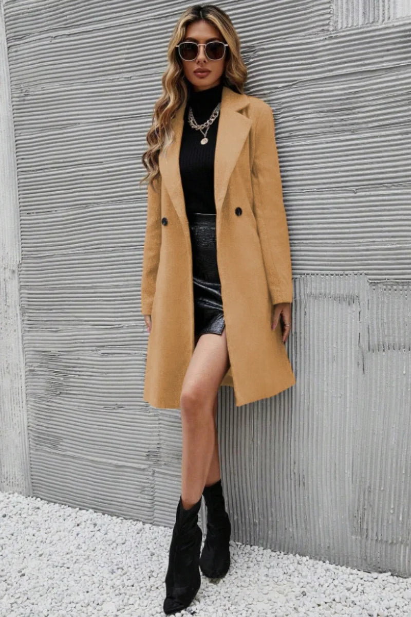Women’s Long Woolen Coat – Korean Fashion High-End Winter Jacket - PULSE MART