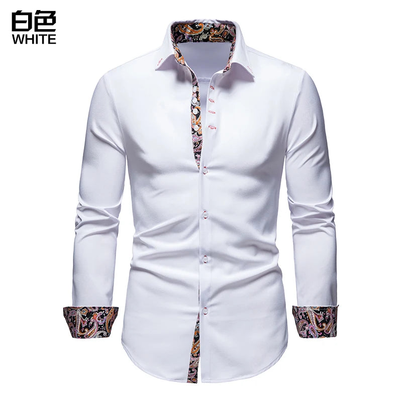 Men’s White Collared Shirt – Long Sleeve Casual &amp; Formal Polo Style