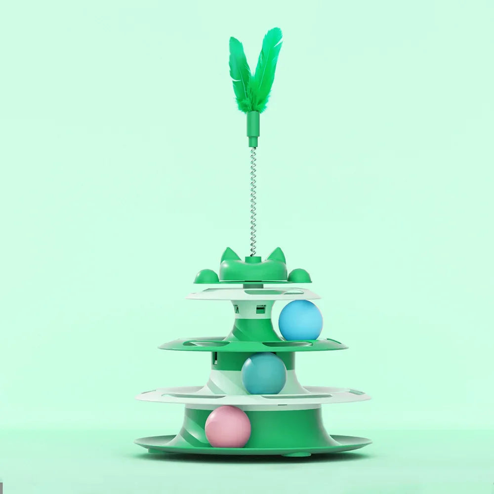Interactive Cat Turntable Toy – Self-Play Ball & Teaser Toy for Indoor Cats and Kittens