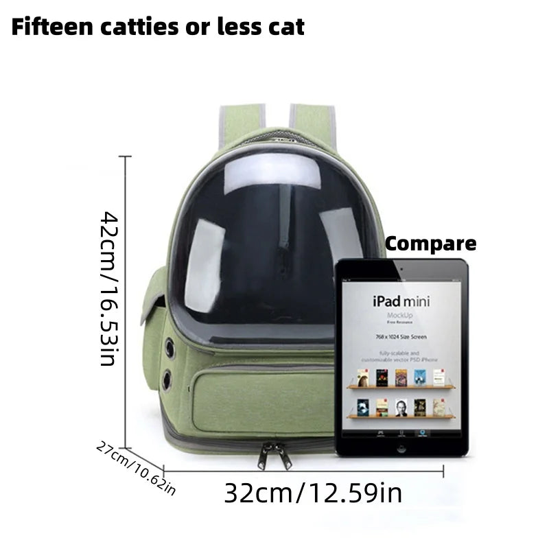 Transparent Cat Carrier Backpack – Breathable Pet Travel Backpack for Cats & Small Dogs