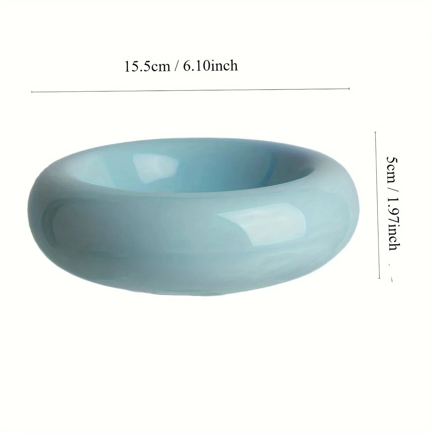 Ceramic Donut Cat Bowl – Non-Slip Anti-Tip Cat Food & Water Bowl for Cats & Small Pets