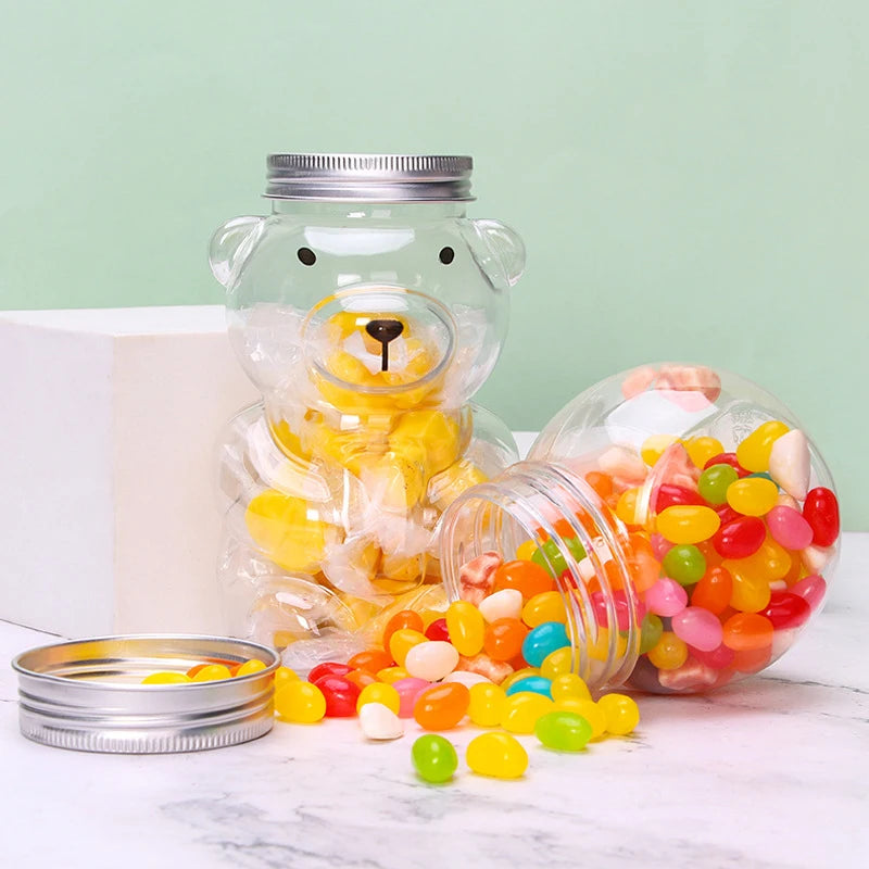 Disposable Drink Bottles Juice Storage Bottles Beverage Milk Tea Bottles Cute Bear Juice Drink Milk Tea Sealed Bottle - PULSE MART