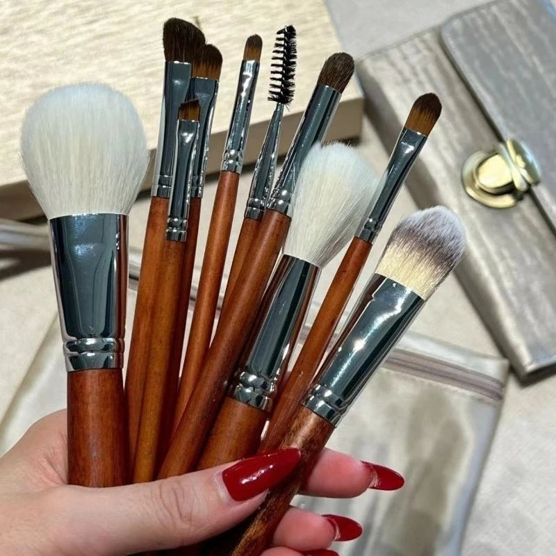 Complete Cosmetics Brush Kit with Foundation, Powder, Blush, Concealer, Eyeshadow, and Brow Brushes - PULSE MART