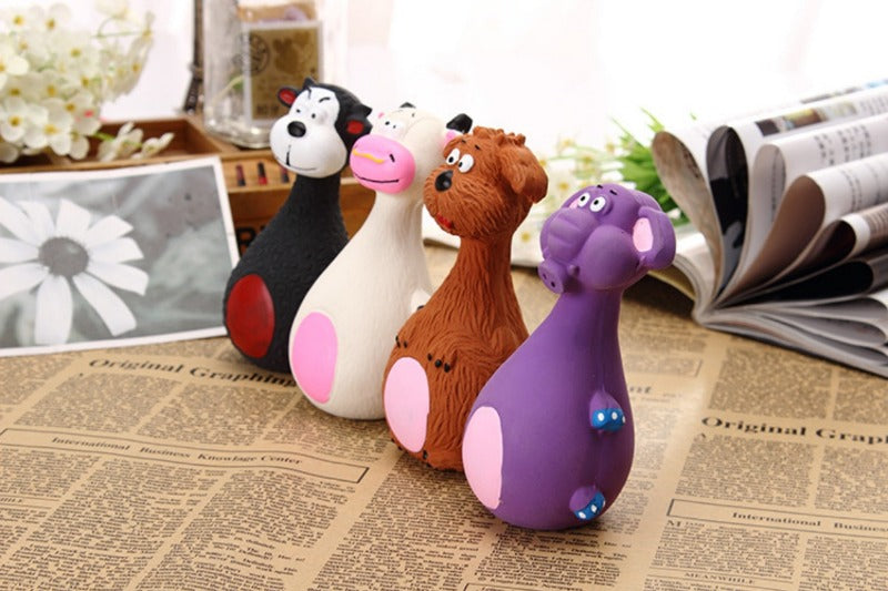 Cartoon Voice Rubber Dog Toy - Tough Molar Cleaner for Teddies & Frenchies