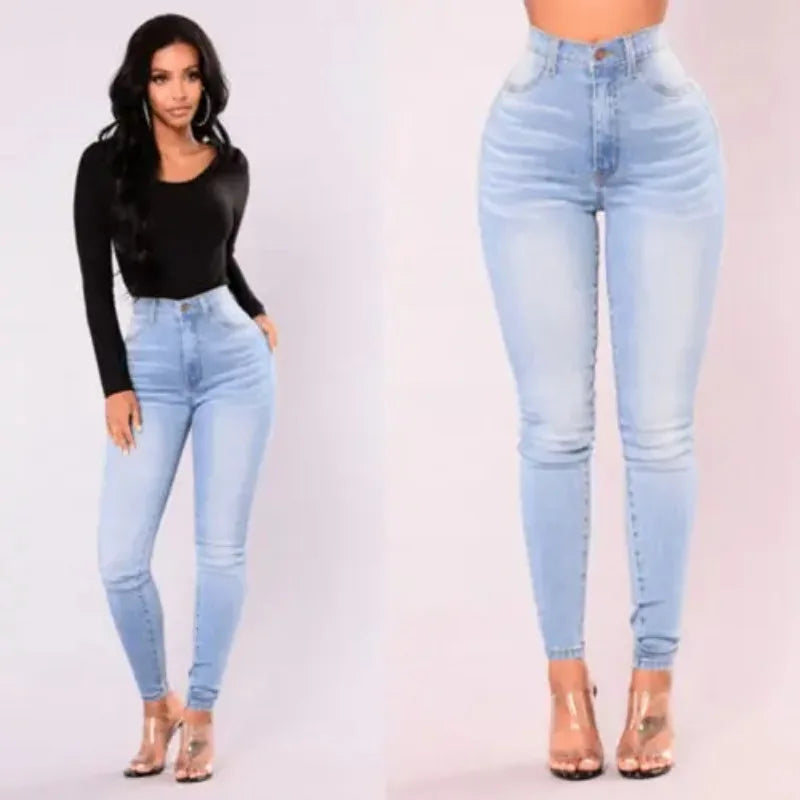 Women’s High Waist Skinny Jeans – Stretch Denim Push Up Pants