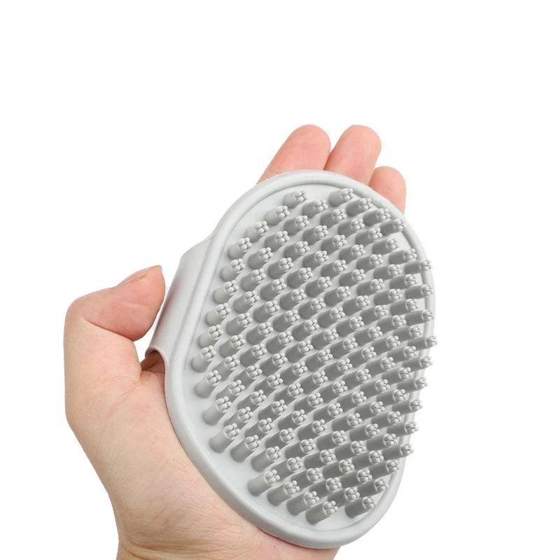 Sensitive Skin Pet Massage Brush - Soothing Rubber Bristle Grooming Comb