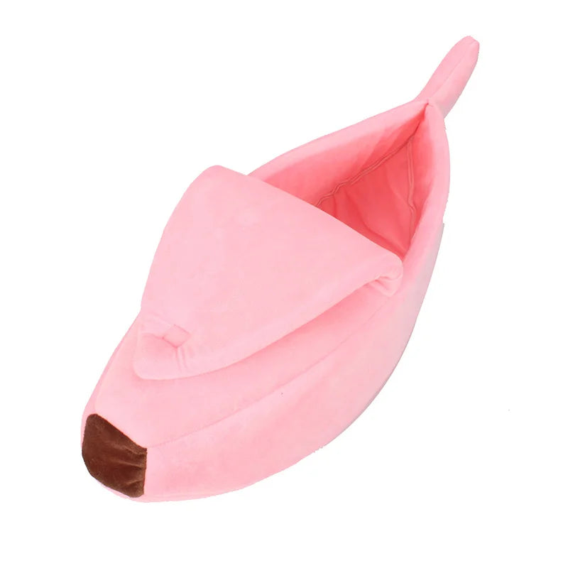 Creative Banana Cat Bed - Cute Deep Sleep Nest for Cats & Small Dogs