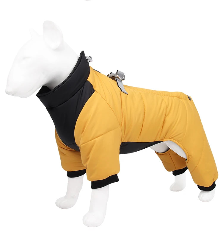 Reflective Four-Legged Dog Winter Coat - Rainproof Windproof Overalls