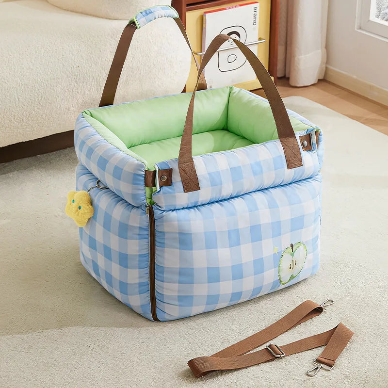 2-in-1 Pet Car Seat Carrier, Waterproof Detachable Travel Bag