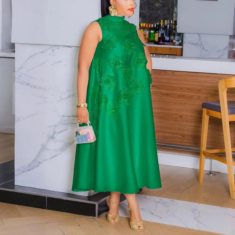 Women’s Elegant Birthday Party Dress 2025 – Sleeveless O-Neck