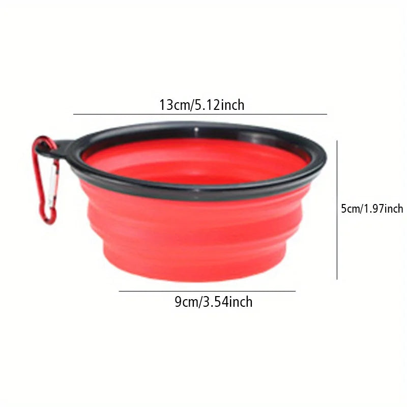 Collapsible Travel Dog Bowl with Lip - Portable Silicone Food & Water Dish