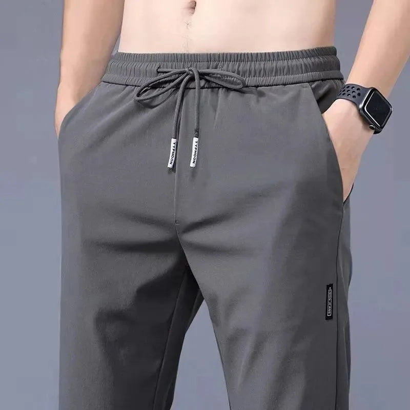 Men's Pants 2025 Summer New Black Gray Thin  Casual Pants Outdoor Elastic Breathable pants