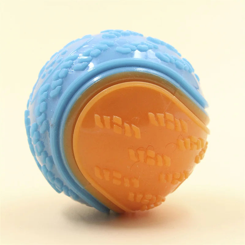 Interactive Squeaky Dog Ball - Soft TPR Teeth Cleaning Toy