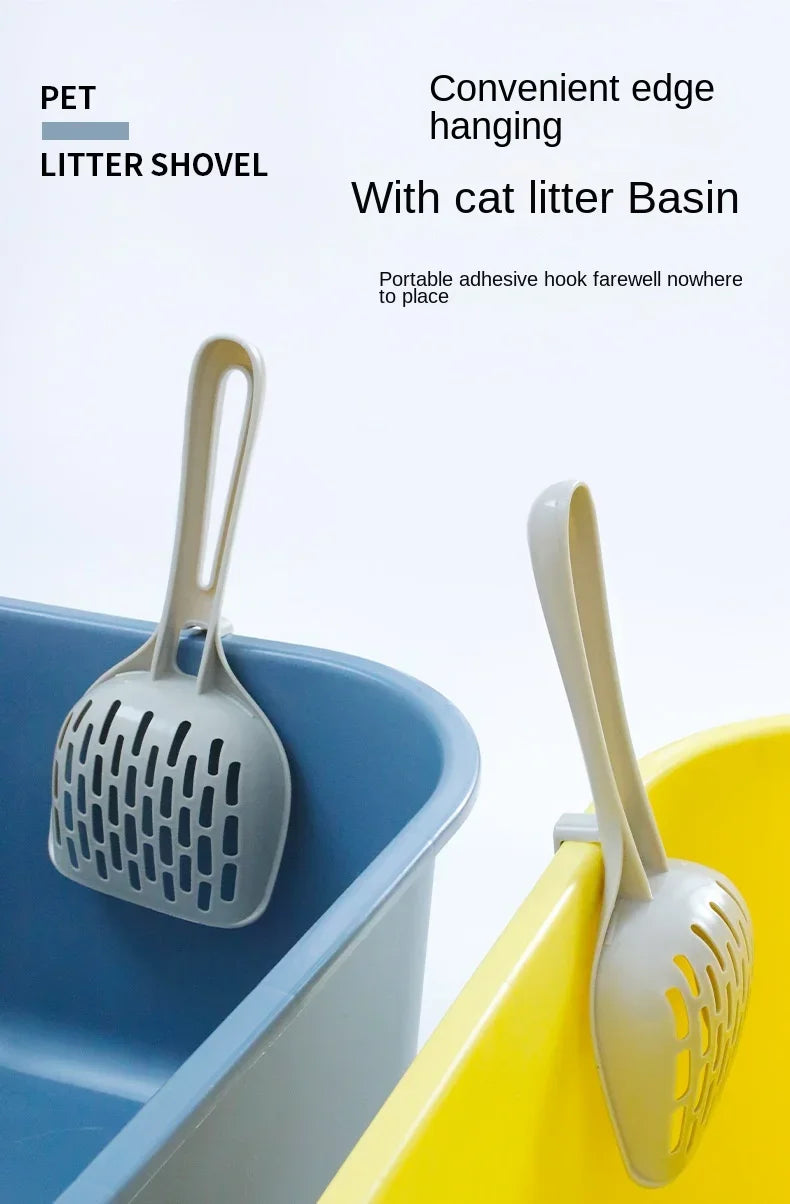 Self-Standing Cat Litter Scoop with Holder – Plastic Litter Shovel & Storage Base