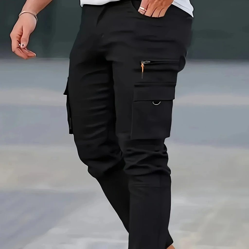 Men's Pants American Style Loose Straight Leg Workwear Multi-Pocket Casual Trousers Versatile
