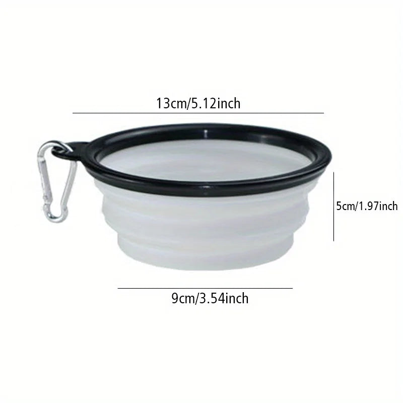 Collapsible Travel Dog Bowl with Lip - Portable Silicone Food & Water Dish
