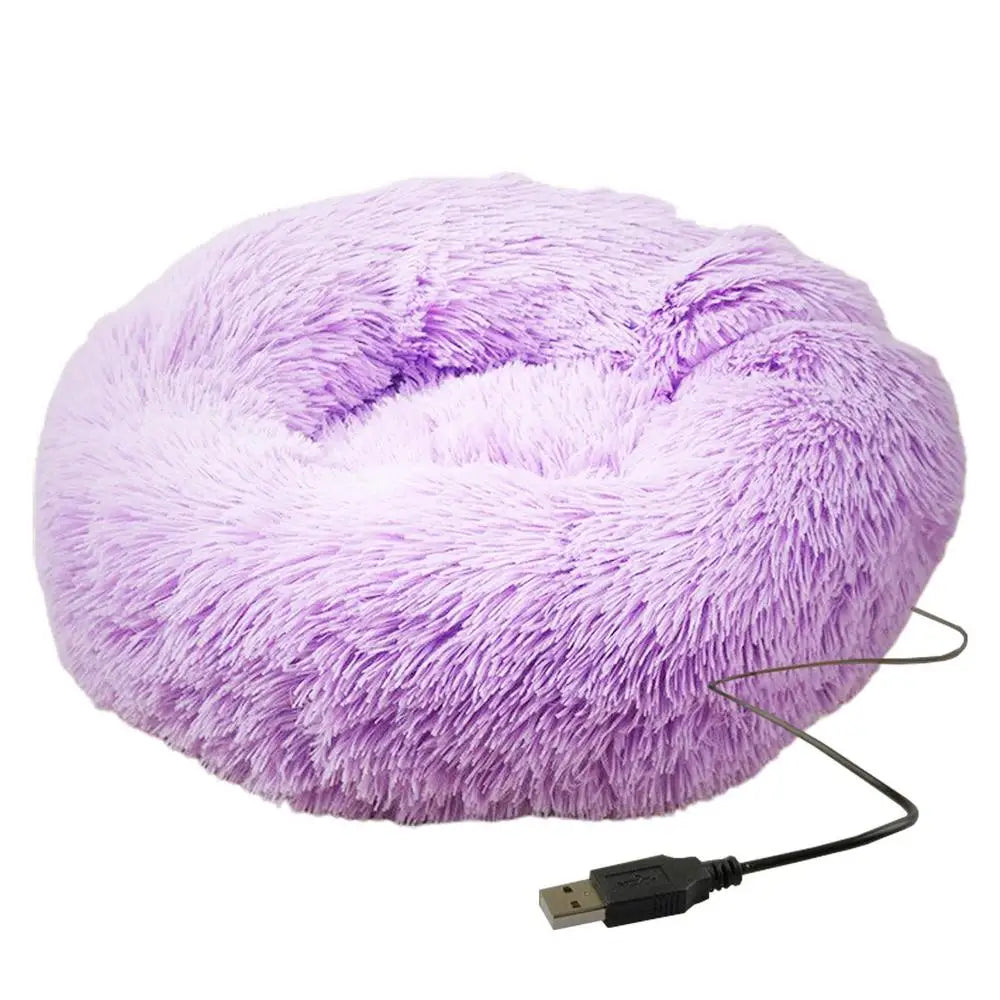 The Confort Therapy USB Heated Calming Donut Pet Bed