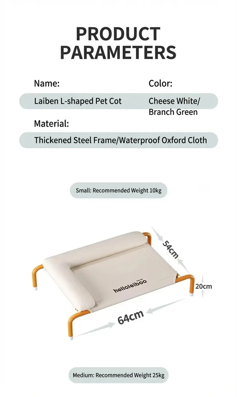 Elevated Mesh Dog Bed with Pillow, Raised Outdoor Patio Cot
