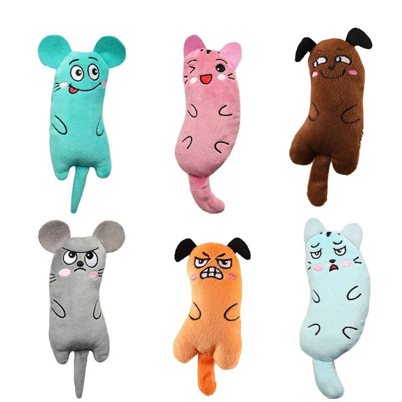 Cute Catnip Plush Cat Toy – Interactive Squeaky Chew & Teething Toy for Cats and Kittens