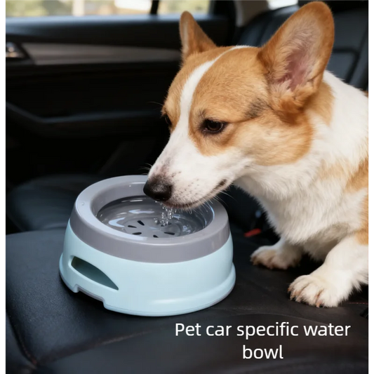No-Wet Mouth Floating Dog Water Bowl - Anti-Spill Portable Pet Drinker