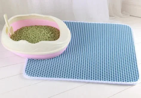Double-Layer Waterproof Cat Litter Mat – Non-Slip Washable Trapping Pad