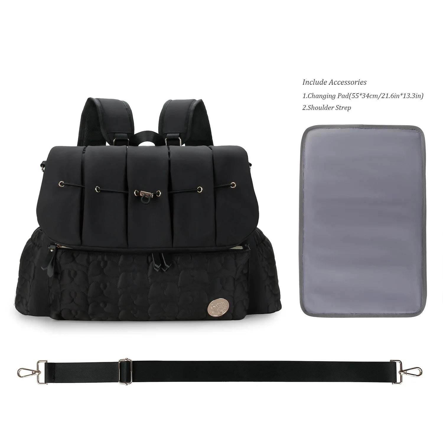 Baby Diaper Bag Backpack For Maternity Nappy Bag Removable Shoulder Straps Fashion Waterproof Mommy Handbag With Changing Pad - PULSE MART