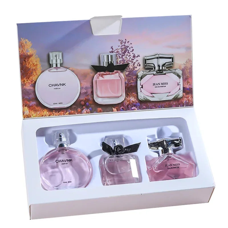 90ML(30mlx3PCS) Eau De Parfum Gift Box Feminino Spray Fresh Light Scent Floral Fruity