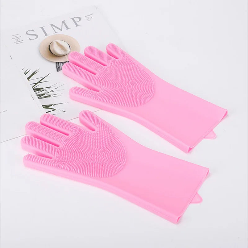 Pet Bathing Gloves – Silicone Grooming & Hair Removal Scrubber for Dogs & Cats
