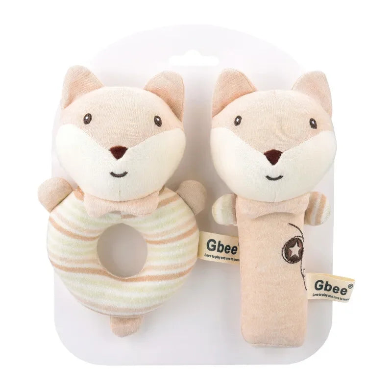 Baby Rattles Soft Cartoon Cute Plush Animal Rattles Toys Child Educational Handbells Soft Toddler Baby Comfort Toys - PULSE MART