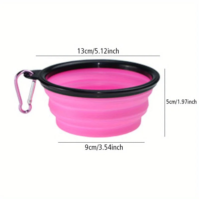 Collapsible Travel Dog Bowl with Lip - Portable Silicone Food & Water Dish