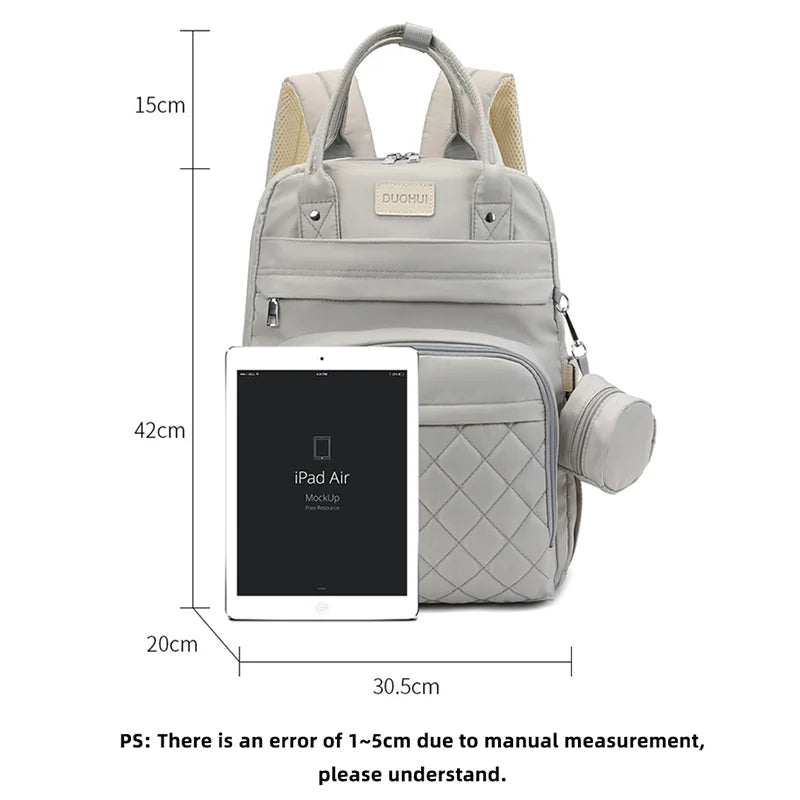 PANGDUBE Mom Dad Backpack with Changing Pads Pacifier Bag Hooks for Stroller Maternity Mom Bag for Baby Accessories Diaper Bag - PULSE MART