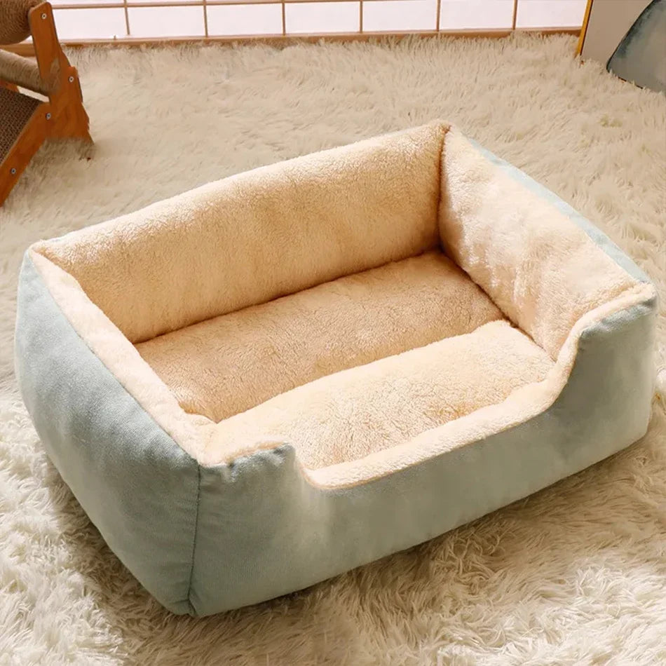 Plush Cat Bed Cushion Basket, Cozy Kitten House & Habitat