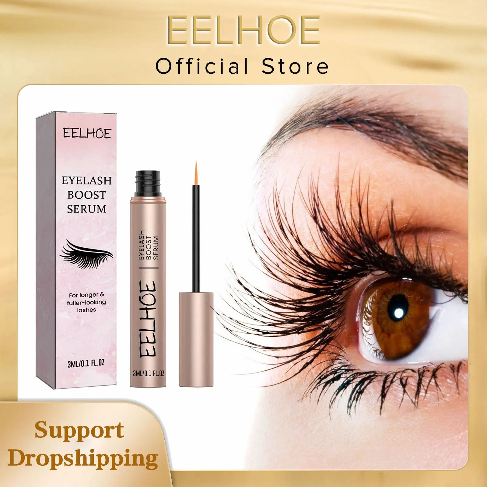 7-Day Eyelash Growth Serum - 3ml Enhancer for Curled, Thickened, and Strengthened Lashes and Brows - PULSE MART