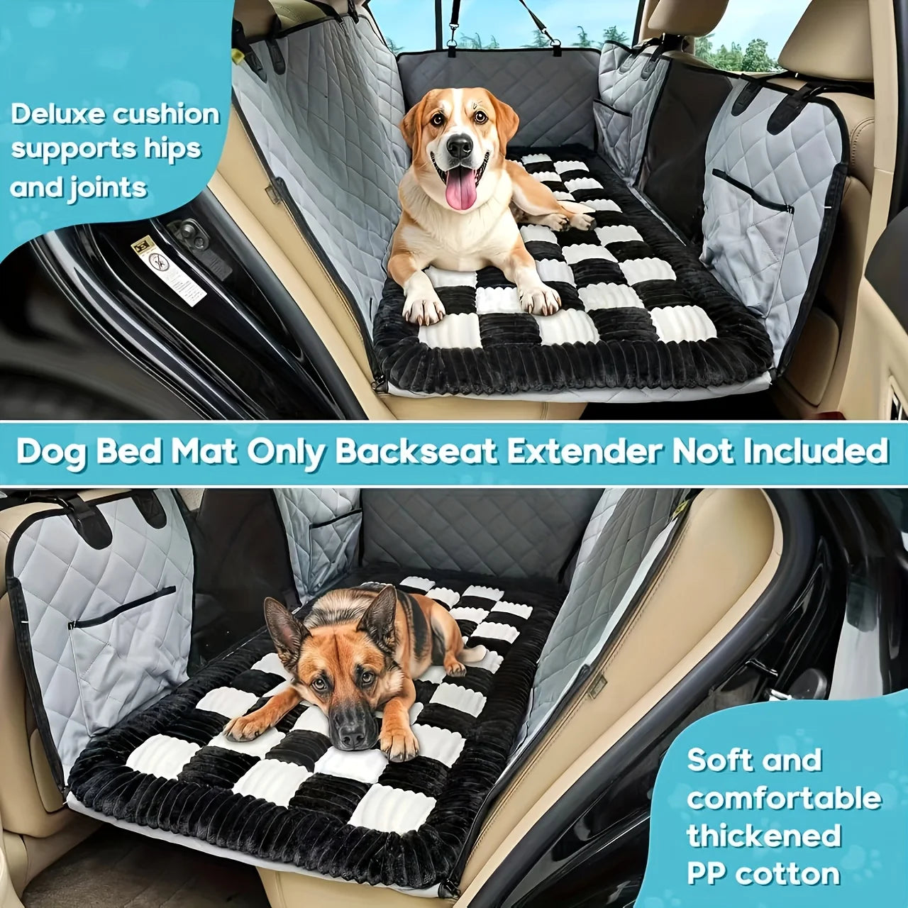 Dog Car Seat Cover and Travel Mat – Non-Slip Rear Seat Protector for SUVs and Sedans