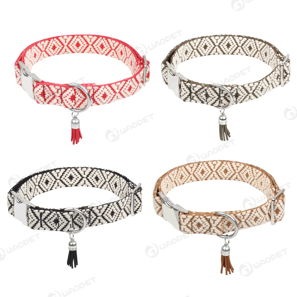 Bohemian Ethnic Style Pet Collar: Luxurious Adjustable Multi-Color Neckband