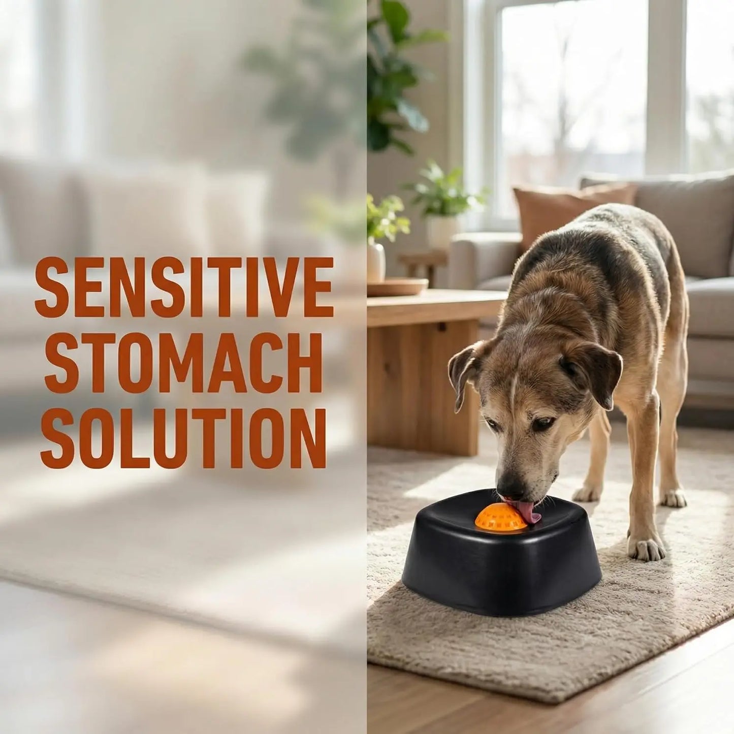 Rolling Ball Liquid Slow Feeder Dog Bowl - Interactive Anti-Slip Lick Toy