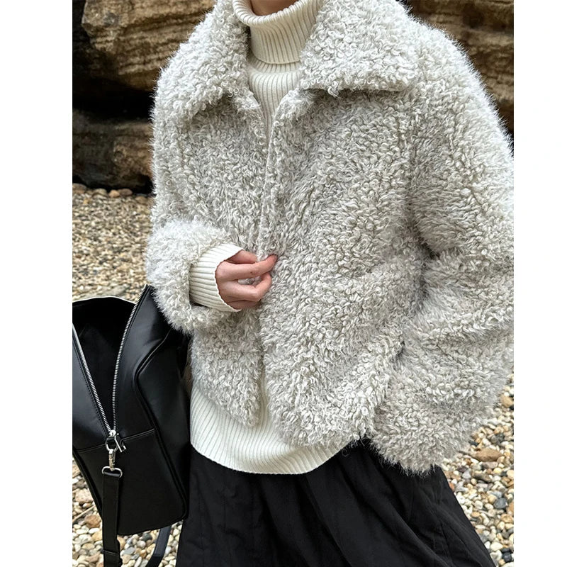 2024 Women’s Winter Warm Lambswool Coat – Thick Furry Jacket - PULSE MART